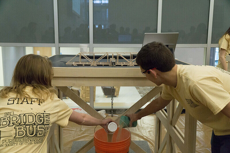Purdue student engineering group hosts annual Bridge Bust event