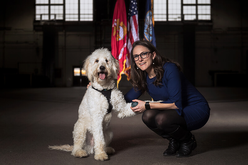 Maggie O’Haire and dog