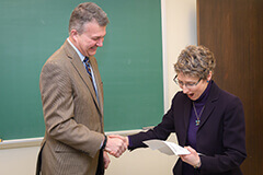 Professor Erica Carlson and Provost Jay Akridge