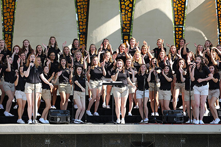 Purduettes performing at Slayter Center