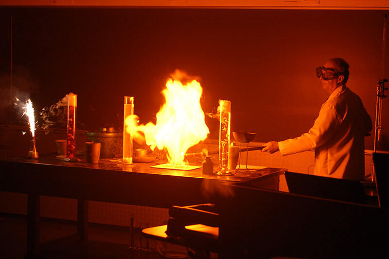 Chemistry show fire demonstration