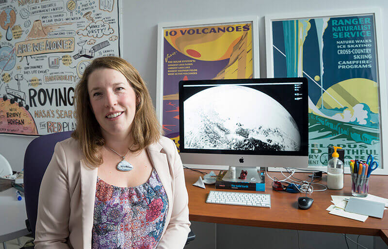 Briony Horgan at her desk