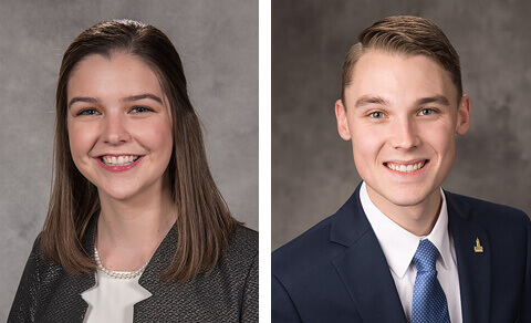 student awardees Claire Lee and Daniel Romary