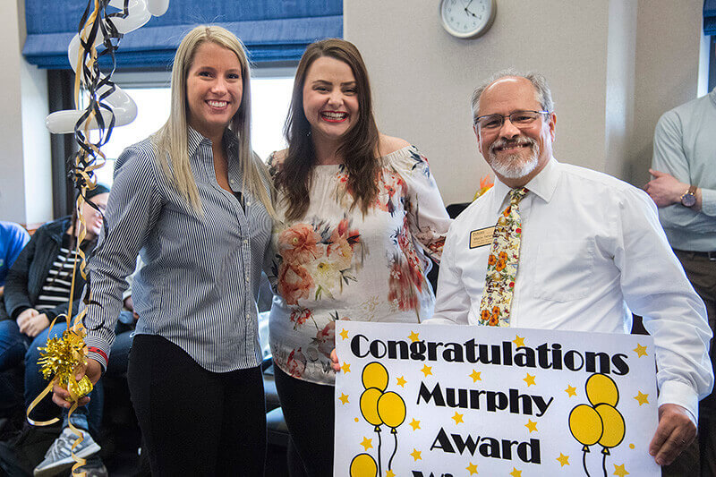 Haley Oliver receiving Murphy Award