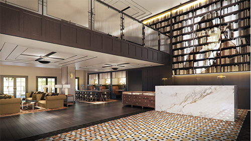 Hotel lobby rendering