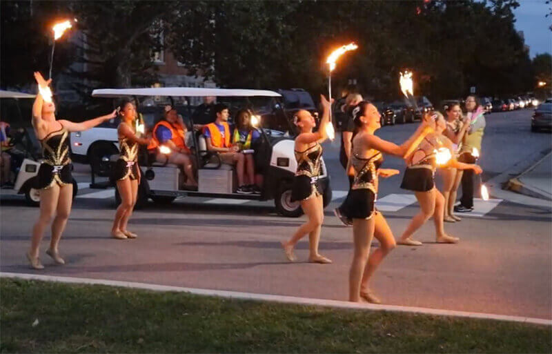 twirlers in Homecoming parade