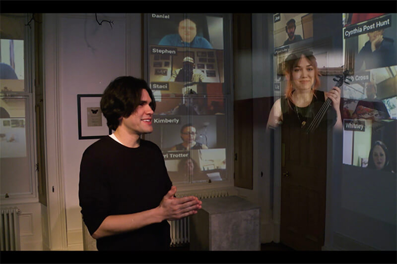 Scott Silven, virtual audience on screens