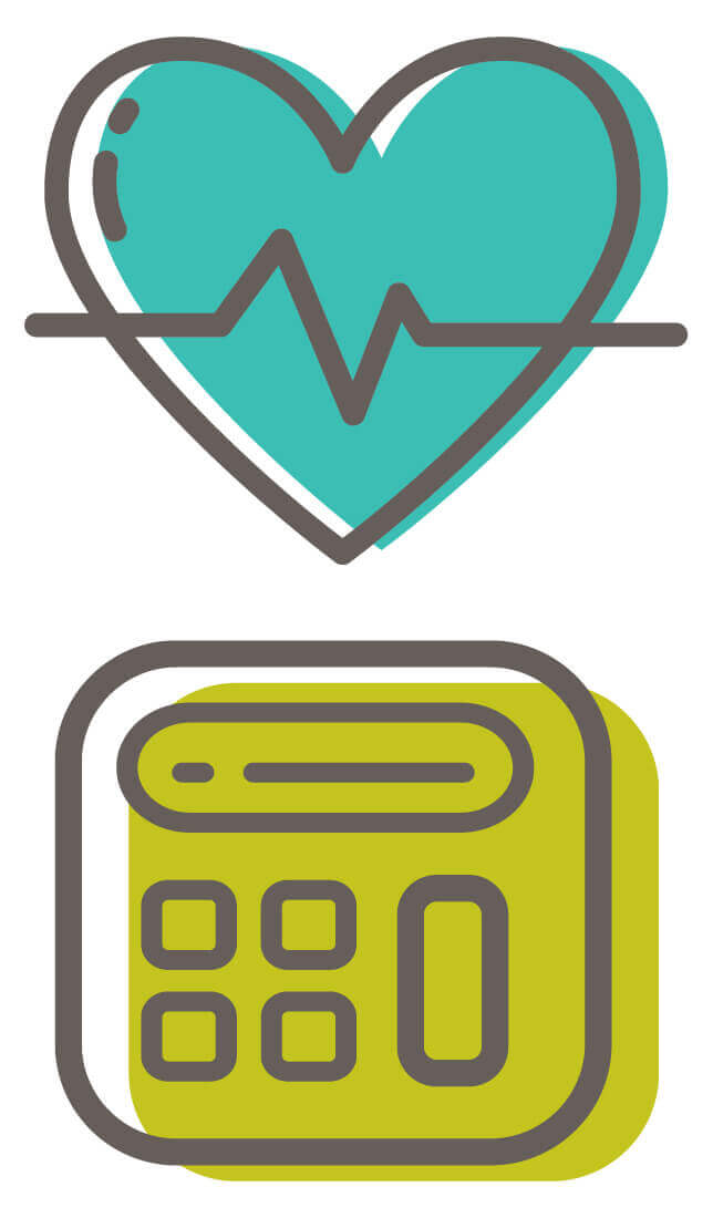 Illustrations for physical health and financial wellness pillars