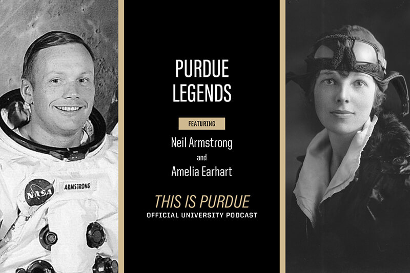 This is Purdue promo with Amelia Earhart and Neil Armstrong