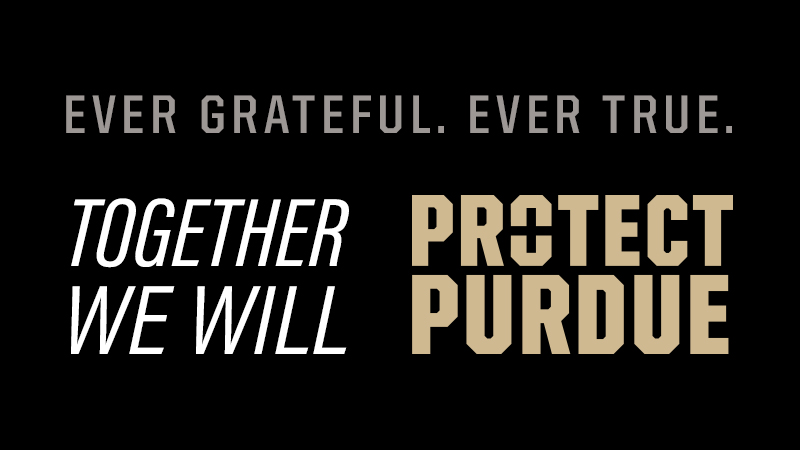 together we will protect Purdue graphic
