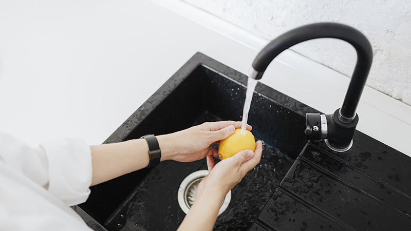 Person washing their hands