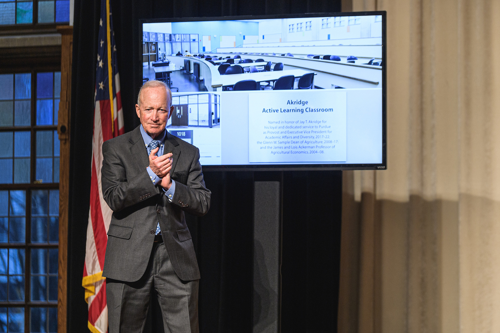 President Daniels at celebration event