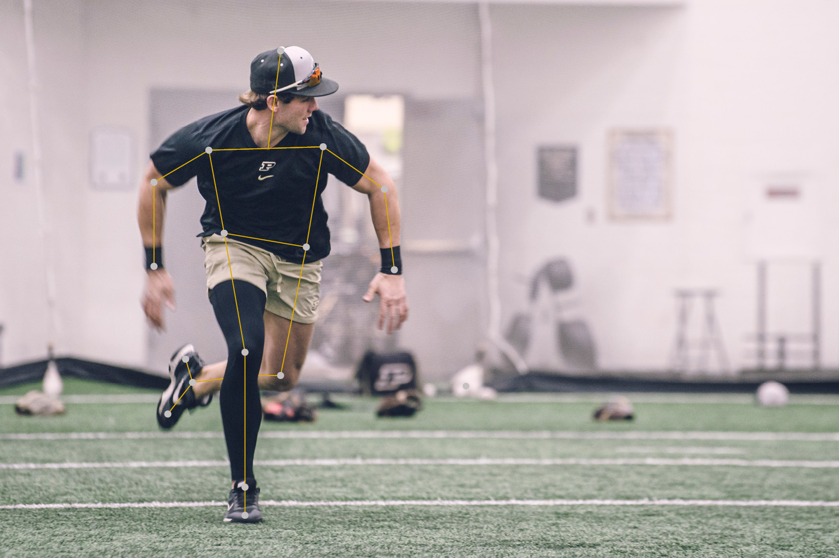 Purdue baseball player running