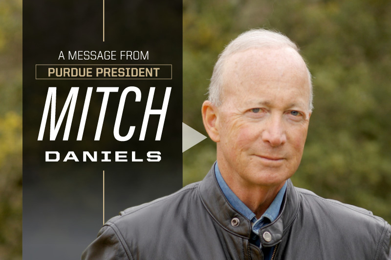 message from President Daniels graphic