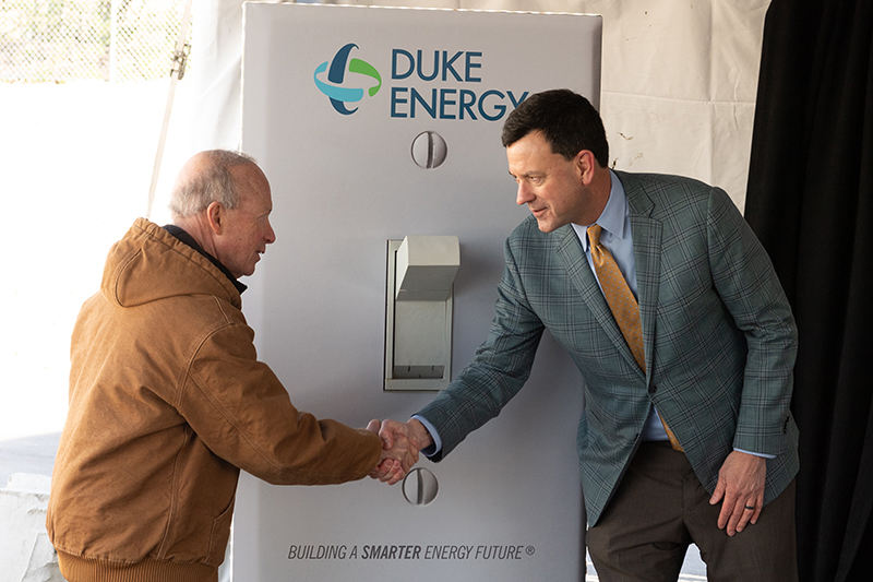 Purdue President Mitch Daniels and Duke Energy Indiana President Stan Pinegar