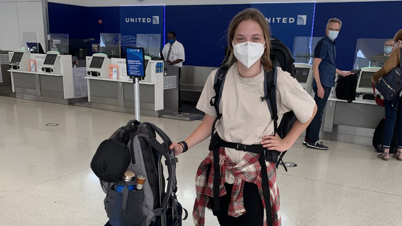 Maggie Craig at airport