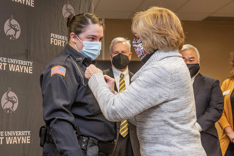 Officer BreAnna Wojnarowski and her mother