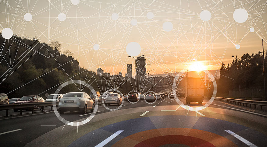 Autonomous transportation network photo illustration