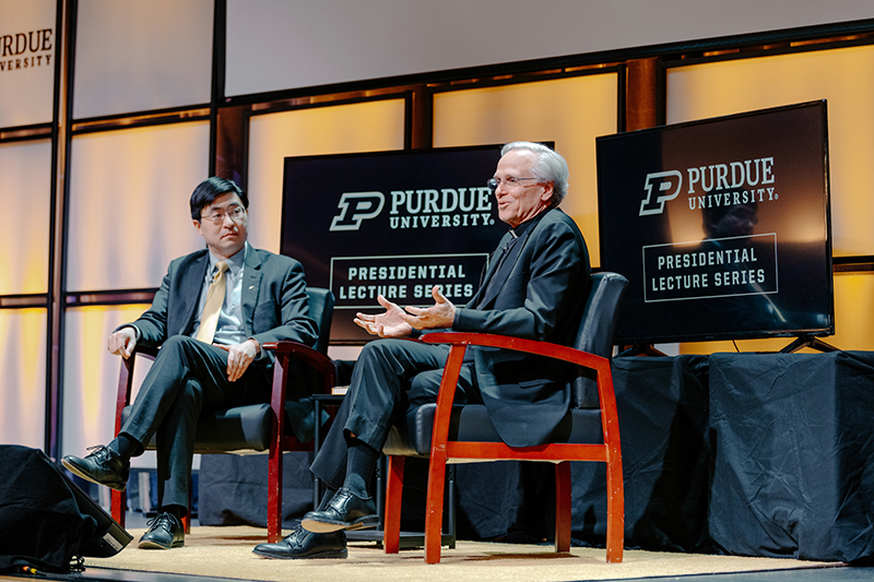 Rev. John I. Jenkins with Purdue President Mung Chiang