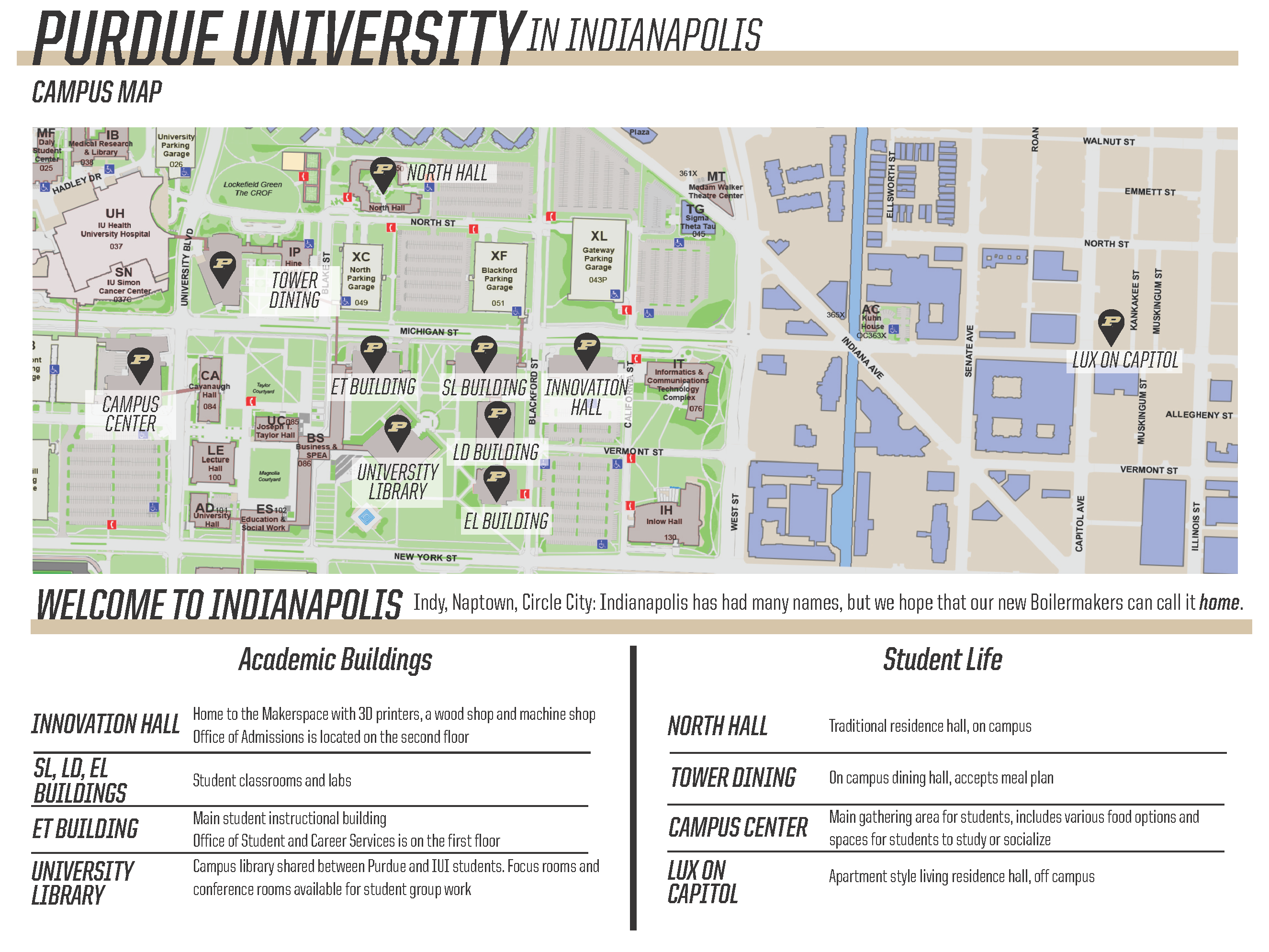 Purdue University in Indianapolis map