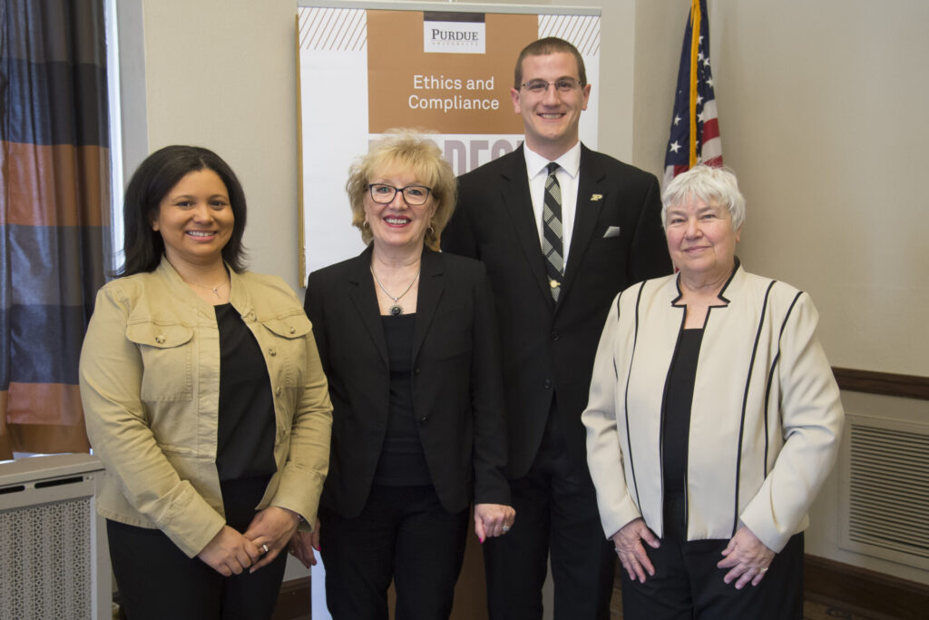 Walk the Talk, annual award from the Office of Ethics and Compliance. (PurdueUniversity/ Mark Simons)