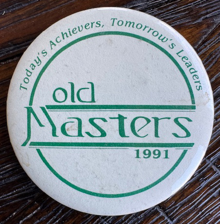 A 1991 Purdue University Old Master's button.