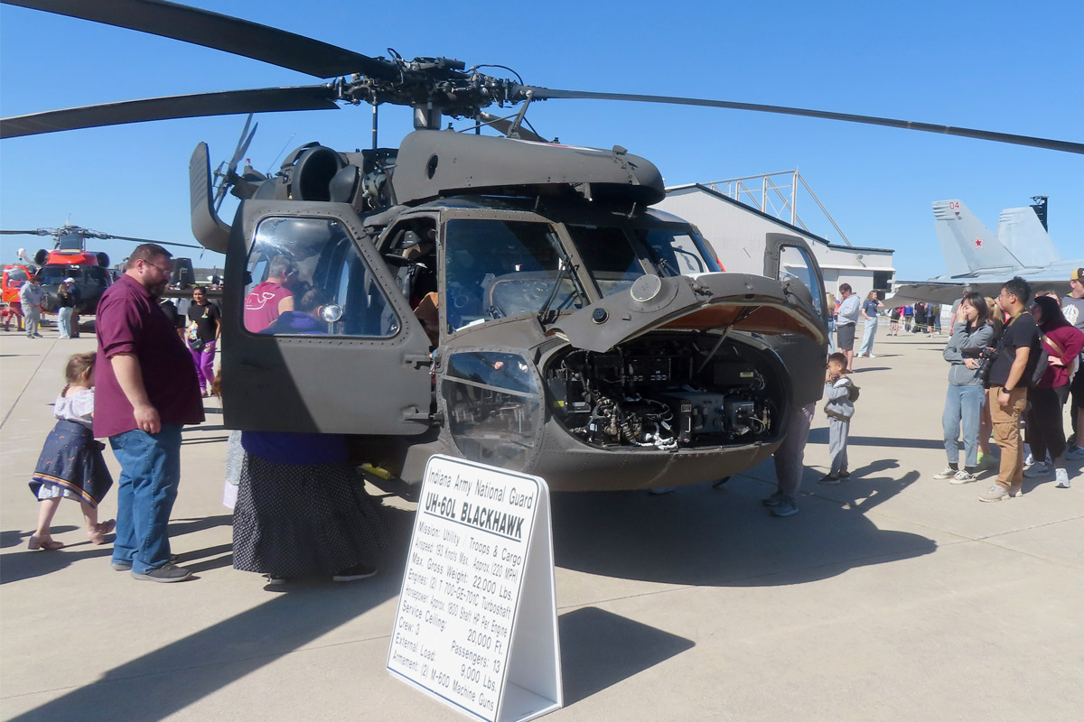 A photo of a Helicopter named the UH-60L Blackhawk at Purdue's Aviation Day