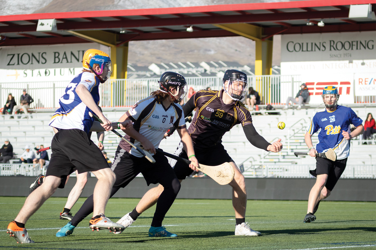 Athletes in the middle of play