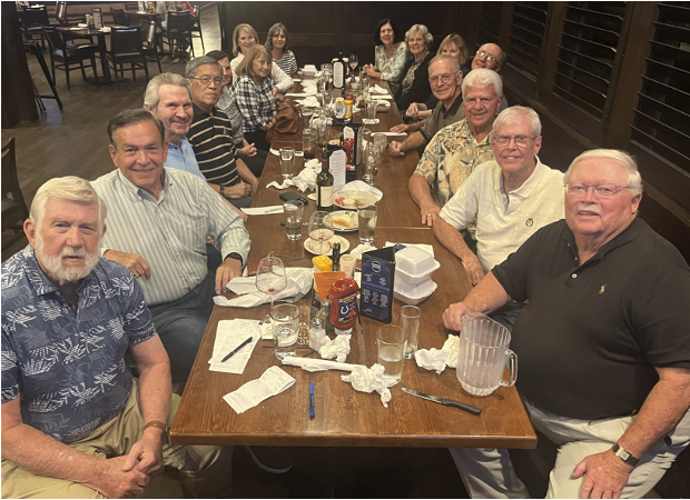Eight ‘68 Pledge class brothers & spouses attended their annual reunion – Oct 4-5, ’25 w/ George Ebbs (61) & his wife joining the “younger” brothers.
