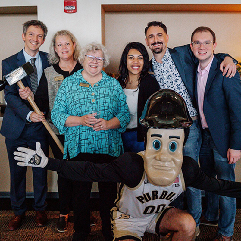 Learning Communities Staff with Purdue Pete