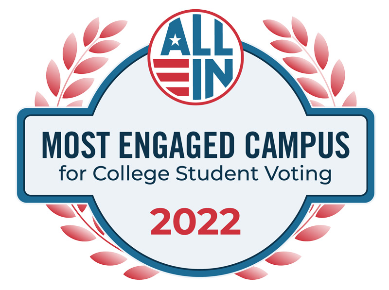 Most Engaged Campus for College Student Voting 2022 All-In logo