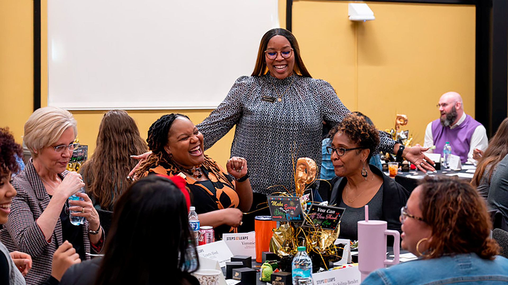 Faculty at a Leadership dinner.