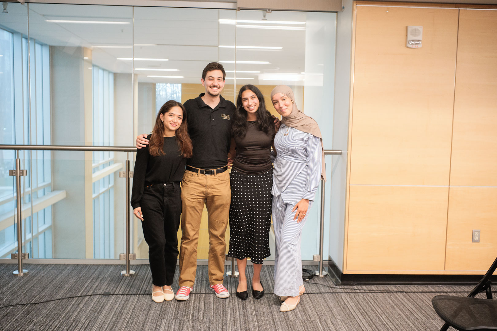 Students pose together for a group shot after presenting at LEAD Portraits