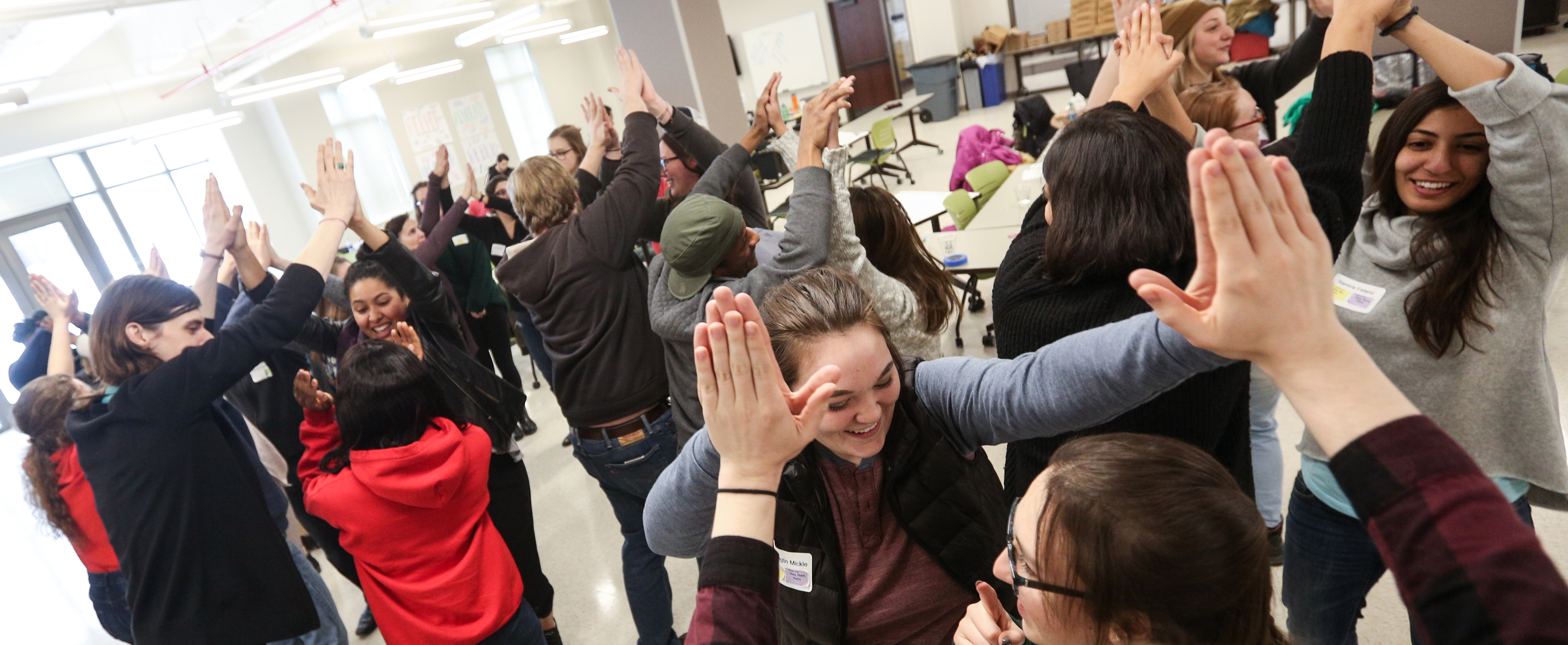 Students interacting during a workshop