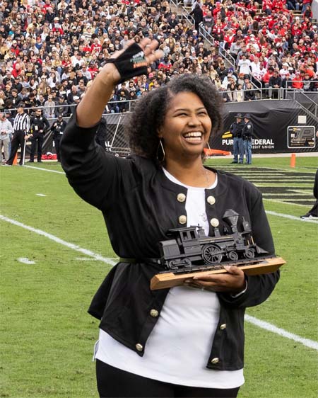 Martia King accepting the Special Boilermaker award