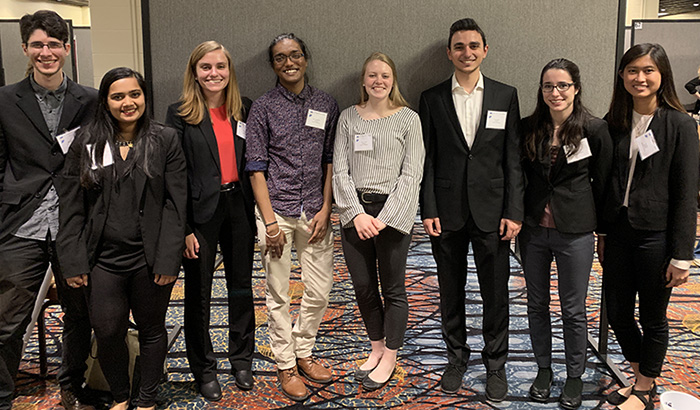 Students at a conference